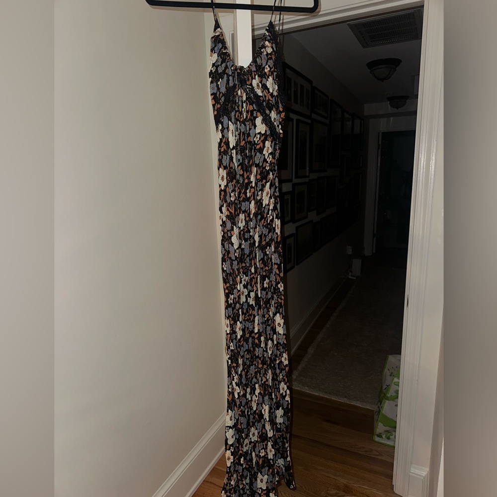 Free People Black Floral Lace Maxi Dress Boho